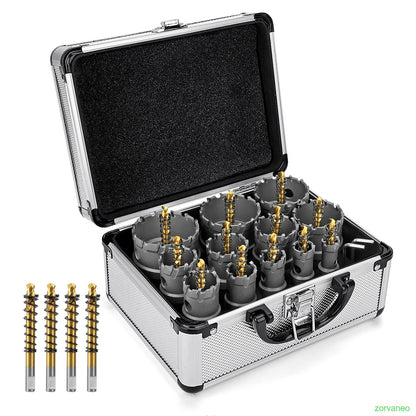 Carbide hole opener kit for metal, TCT 5/8"-2-1/4" inch