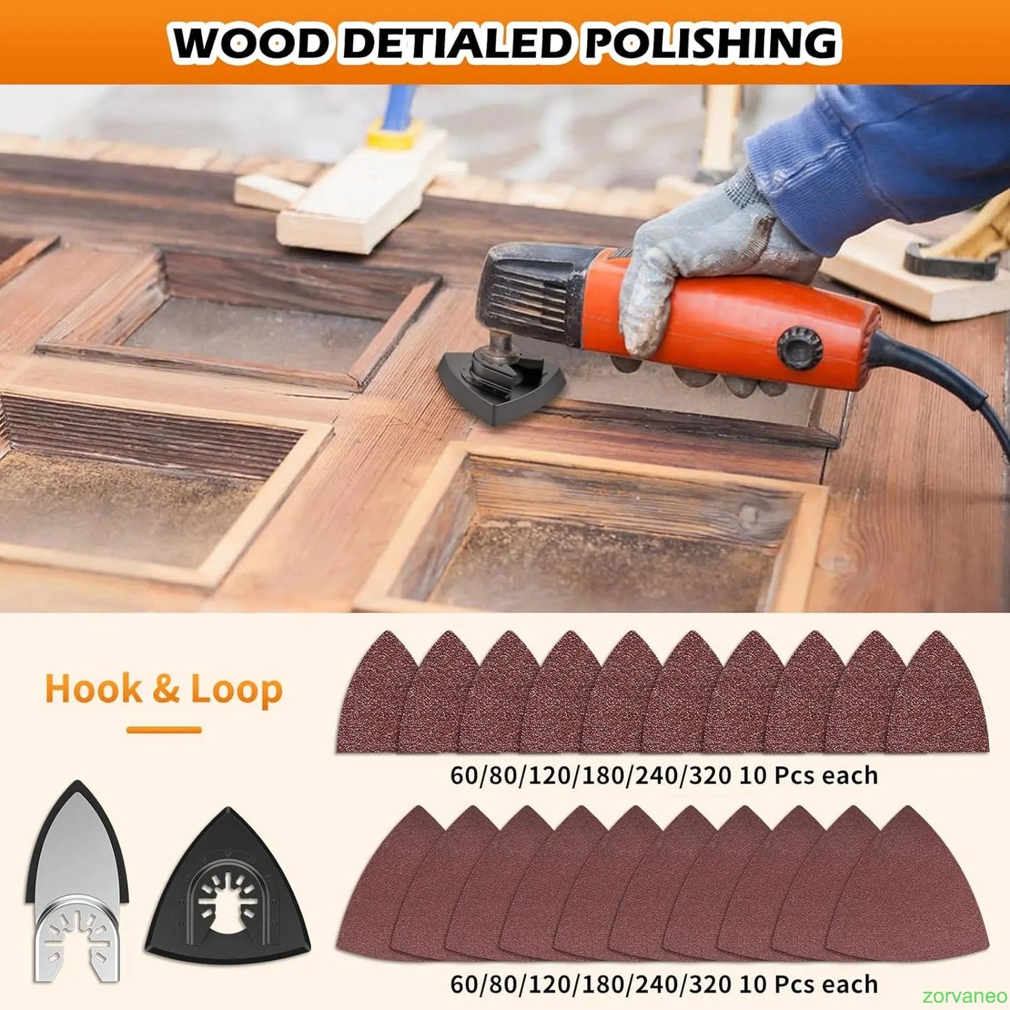 152 Titanium alloy woodworking reciprocating saw blade, with sandpaper attachment
