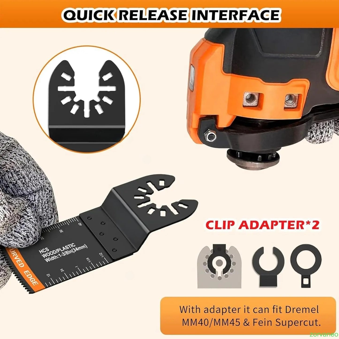 152 Titanium alloy woodworking reciprocating saw blade, with sandpaper attachment